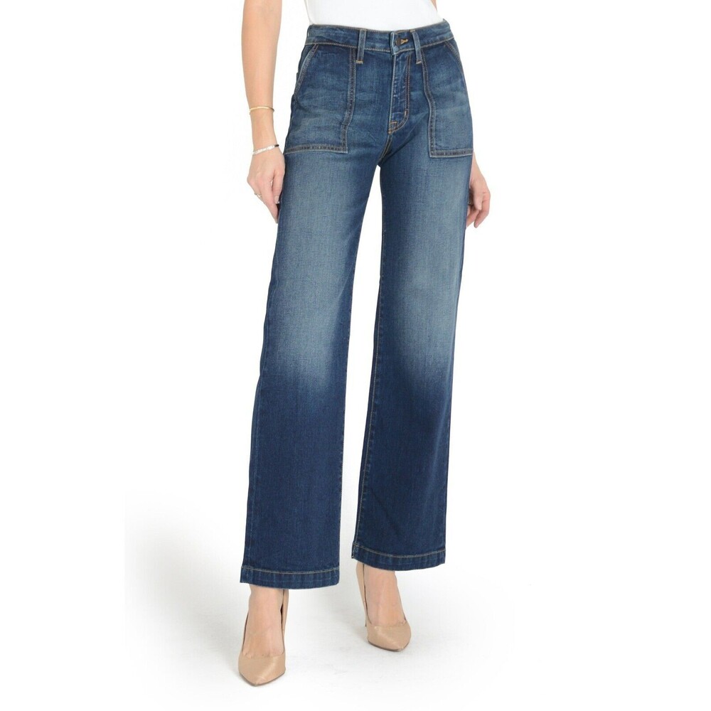 Fidelity Anthropologie Joni Jeans Crete Blue Stretch Women's 26 Made In USA